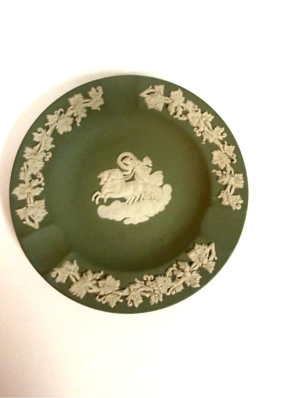 Green Jasperware Wedgwood Trinket Dish & Lighter - Picture 4 of 11